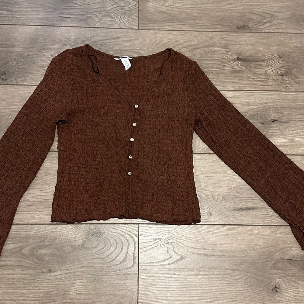 Brown Long Sleeve Women's Top